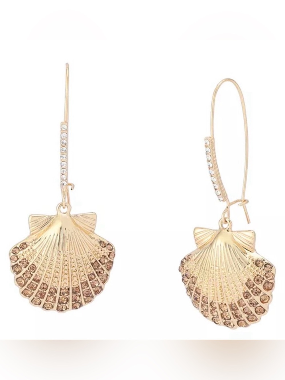Betsey Johnson Seashell Dangles Earrings New